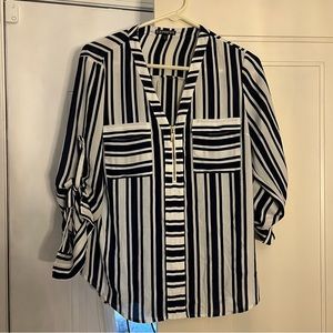 Navy Blue and White Striped Express Shirt